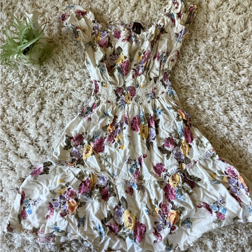 Faded rose summer dress Multicolor Textured Fabric